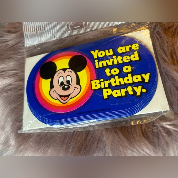 Vintage Mickey Mouse Birthday Invitations NIP - Picture 2 of 9
